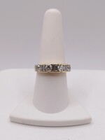  SIZE 8 14KT YELLOW GOLD ~1.2 TOTAL CARAT WT. BAGUETTE & ROUND DIAMOND BAND RING
