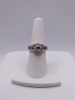  SIZE 7 14KT WHITE GOLD ~1.2 TOTAL CARAT WT. DIAMOND CLUSTER CATHEDRAL SET RING