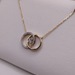  10KT YELLOW GOLD ~.20 TOTAL CARAT WT. DIAMOND INTERLOCKING CIRCLE NECKLACE
