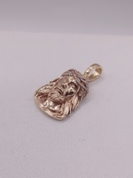  14KT YELLOW GOLD ~.20 TOTAL CARAT WT. DIAMOND ACCENT RELIGIOUS FIGURAL PENDANT