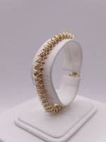  14KT YELLOW GOLD ~3 TOTAL CARAT WT. ROUND DIAMOND 7" S LINK TENNIS BRACELET