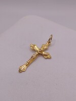  16KT YELLOW GOLD 1.5" RELIGIOUS CROSS PENDANT