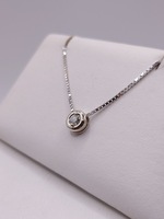  14KT WHITE GOLD ~.20 TOTAL CARAT WT. DIAMOND SLIDER PENDANT 16" NECKLACE
