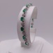  14KT WHITE GOLD ~4.2 TOTAL GEM WT. EMERALD AND DIAMOND 7" LINK BRACELET