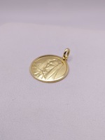  18KT YELLOW GOLD RELIGIOUS 1" MEDALLION PENDANT