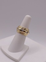  SIZE 6 18KT YELLOW GOLD ~1 TOTAL CARAT WT. DIAMOND ACCENT SPINNER RING