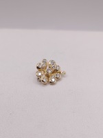  14KT YELLOW GOLD ~.50 TOTAL CARAT WT. ROUND DIAMOND ACCENT 1/2" CLOVER PIN