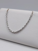  14KT WHITE GOLD 18" ROPE LINK CHAIN