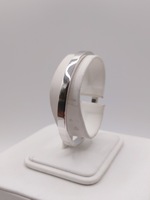  18KT WHITE GOLD POLISHED FINISH 2.5" HINGED BANGLE BRACELET