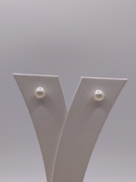  14KT YELLOW GOLD 5.8mm WHITE PEARL STUD EARRINGS