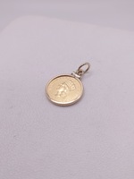  14KT YELLOW GOLD 1880 AMERICAN $1 COIN IN BEZEL PENDANT