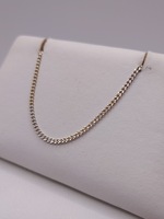  14KT TWO TONE GOLD 19" DIAMOND CUT CURB LINK CHAIN