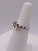  SIZE 6 900 PLATINUME ~.66 CARAT CHAMPAGNE ROUND CUT DIAMOND SOLITAIRE RING