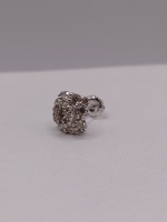  14KT WHITE GOLD ~.40 TOTAL CARAT WT. ROUND DIAMOND CLUSTER SINGLE STUD EARRING