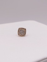  10KT ROSE GOLD ~.30 TOTAL CARAT WT. ROUND DIAMOND CLUSTER SINGLE STUD EARRING