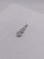  14KT WHITE GOLD ~.40 TOTAL CARAT WT. DIAMOND GRADUATED CLUSTER 3/4" PENDANT