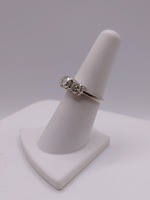  SIZE 6.5 14KT WHITE GOLD ~1.20 TOTAL CARAT WT. ROUND 3-DIAMOND BAND RING