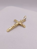  14KT YELLOW GOLD 1.25" RELIGIOUS CROSS PENDANT