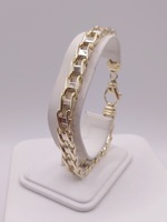  10KT TWO TONE GOLD 9" BICYCLE STYLE LINK BRACELET