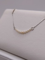  14KT WHITE GOLD 1" PEARL BAR ON 18" BOX LINK CHAIN NECKLACE