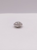  14KT WHITE GOLD ~.50 TOTAL CARAT WT. ROUND DIAMOND CLUSTER 1/2" SLIDER PENDANT