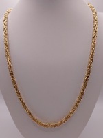  14KT YELLOW GOLD 26.5" HOLLOW BYZANTINE LINK CHAIN