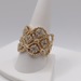  SIZE 10.5 14KT YELLOW GOLD ~1 TOTAL CARAT WT. DIAMOND WIDE BAND STATEMENT RING
