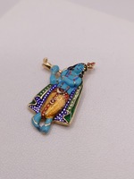  22KT YELLOW GOLD MULTI-COLOR ENAMEL KRISHNA PENDANT