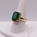  SIZE 9 14KT YELLOW GOLD ~8 CARAT EMERALD WITH DIAMOND HALO RING