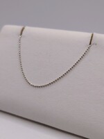  14KT WHITE GOLD 16.5" BEAD LINK CHAIN