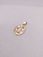  14KT TRI COLOR GOLD 3/4" OVAL RELIGIOUS MEDAL PENDANT