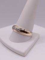 SIZE 11.5 14KT YELLOW GOLD ~.15 TOTAL CARAT WT. DIAMOND ACCENT BAND RING