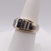  SIZE 7.5 14KT TWO TONE GOLD ~.44 TOTAL GEM WT. SAPPHIRE & DIAMOND BAND RING