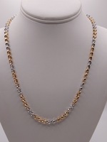  18KT TWO TONE GOLD 20" HOLLOW PUFF CABLE LINK CHAIN