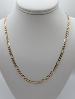  14KT YELLOW GOLD 26" FIGARO LINK CHAIN