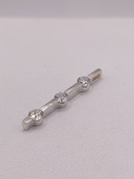 14KT WHITE GOLD ~1 TOTAL CARAT WT. ROUND BRILLIANT 3-DIAMOND BAR DROP PENDANT