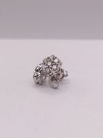  14KT WHITE GOLD ~1 TOT. CARAT WT. ROUND BRILLIANT DIAMOND CLUSTER STUD EARRINGS