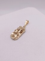  14KT YELLOW GOLD 1" RECTANGULAR NUGGET PENDANT