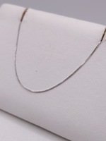  18KT WHITE GOLD 20" THIN BOX LINK CHAIN