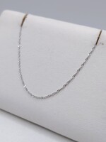 14KT WHITE GOLD 16" THIN ROPE LINK CHAIN