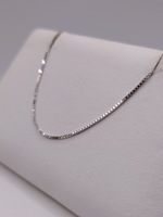  14KT WHITE GOLD 24" HEART TOGGLE ADJUSTABLE BOX LINK CHAIN