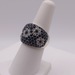  SZ 6.5 14KT WHITE GOLD ~1.50 TOT. GEM WT. SAPPHIRE & DIAMOND PAVE SET DOME RING