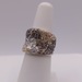  SZ 6.5 18KT WHITE GOLD ~1.2 TOT. CARAT WT. BROWN & WHITE DIAMOND PAVE BAND RING