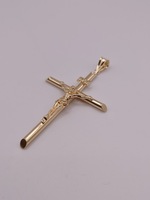  14KT YELLOW GOLD 2.25" RELIGIOUS CROSS PENDANT