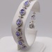  14KT WHITE GOLD ~4 TOTAL CARAT WT. TANZANITE AND DIAMOND 7.5" LINK BRACELET