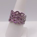  SIZE 8 18KT WHITE GOLD ~2 TOT. CARAT WT. OMBRE PINK SAPPHIRE FILIGREE BAND RING