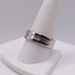 SIZE 10 18KT WHITE GOLD MATTE FINISH RECESSED CENTER POLISHED BAND RING