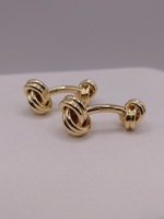  18KT YELLOW GOLD DESIGNER DOUBLE-SIDED LOVE KNOW CUFFLINKS