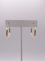  14KT YELLOW GOLD POLISHED FINISH HOLLOW TUBE 1 1/4" HOOP EARRINGS