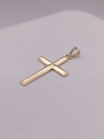  14KT YELLOW GOLD 1" CROSS PENDANT